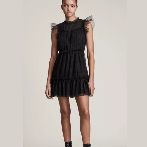 All Saints Dresses & Skirts - NWT All Saints Size 8 Black Tulle Mini Dress